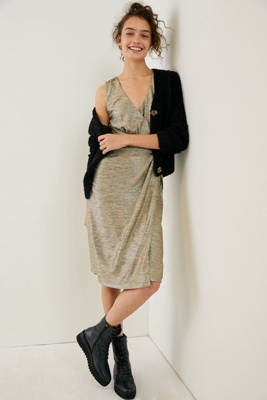 metallic dress midi