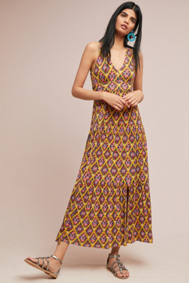 anthropologie floral maxi dress