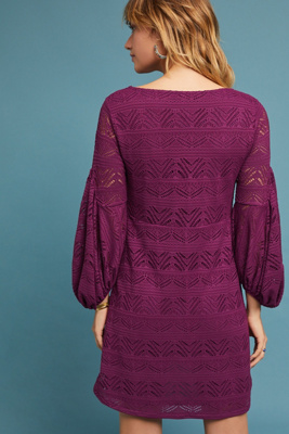 anthropologie purple lace dress