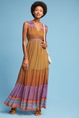 Aelyn Embroidered Maxi Dress | Anthropologie