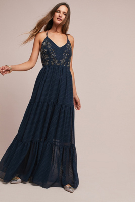 long beaded maxi dress