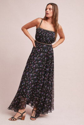 anthropologie floral maxi dress