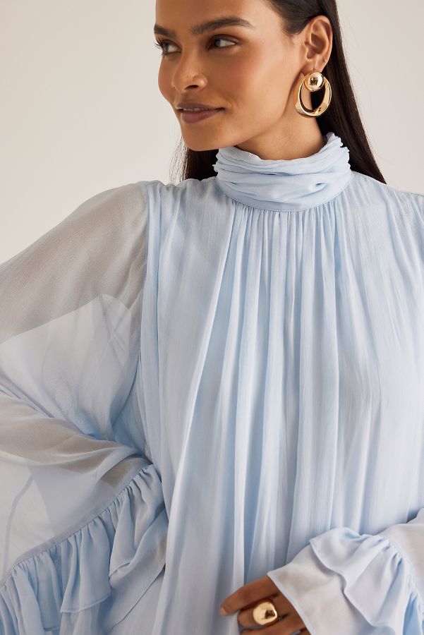 Slide View: 5: By Anthropologie Ruffle Cape Mini Dress