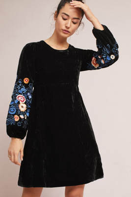 velvet dress embroidery
