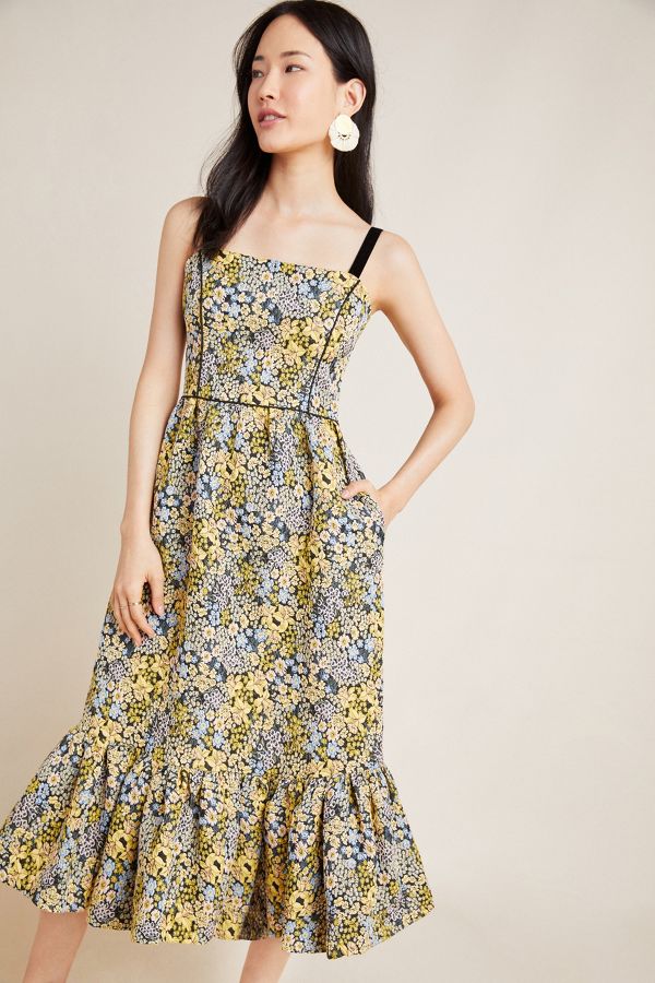 Vernazza Jacquard Midi Dress | Anthropologie