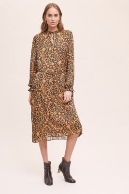 paisley print midi dress