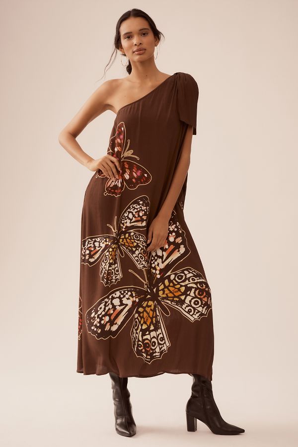 Slide View: 1: Conditions Apply Revona One-Shoulder Maxi Dress