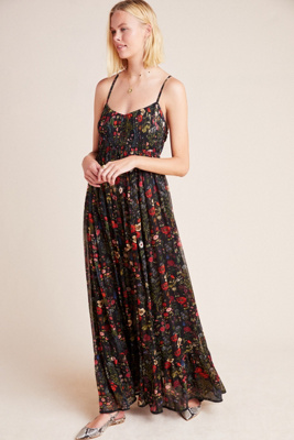 anthropologie floral maxi dress