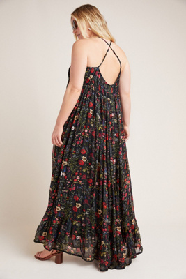 massima pleated maxi dress