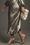 Thumbnail View 6: Glamorous Long-Sleeve V-Neck Metallic Midi Dress