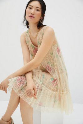 Sequined Tulle Mini Dress