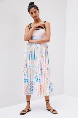 Abstract Pleated Midi Dress | Anthropologie