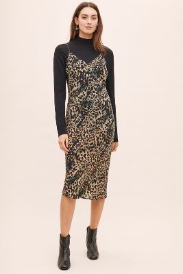 anthropologie leopard dress