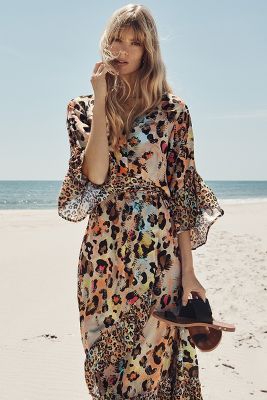 anthropologie animal print dress