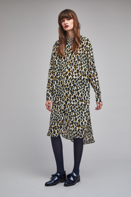 anthropologie leopard print dress