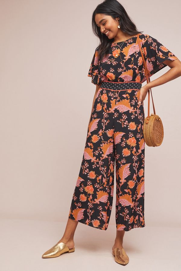 Belted Botanical Jumpsuit