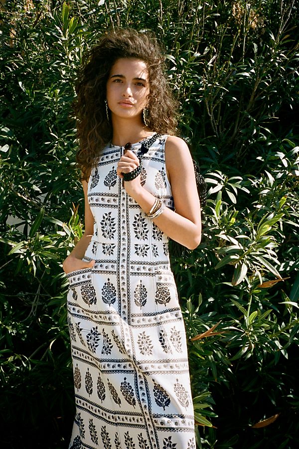 Slide View: 1: Woodblock Midi Dress