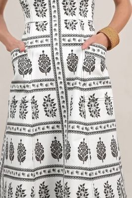 anthropologie woodblock midi dress