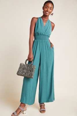 anthropologie polka dot jumpsuit