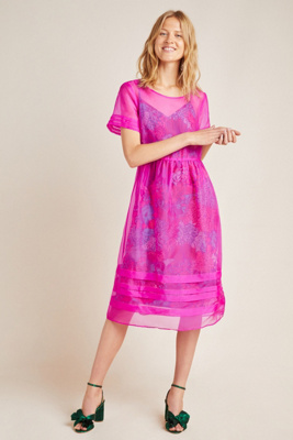 anthropologie pink dress