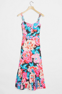 tina midi dress pink print