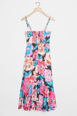 tina midi dress pink print