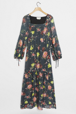 anthropologie floral maxi dress