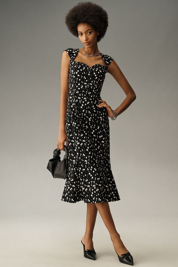 Slide View: 1: The Cecily Fit & Flare Sweetheart Midi Dress by Maeve