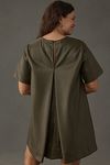 Thumbnail View 6: The Emmy Short-Sleeve Swing Mini Dress by Maeve: Faux-Leather Edition