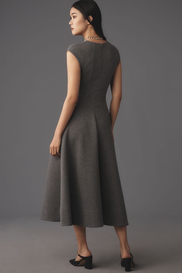 Slide View: 3: By Anthropologie Heathered Sweetheart Scuba Midi Dress