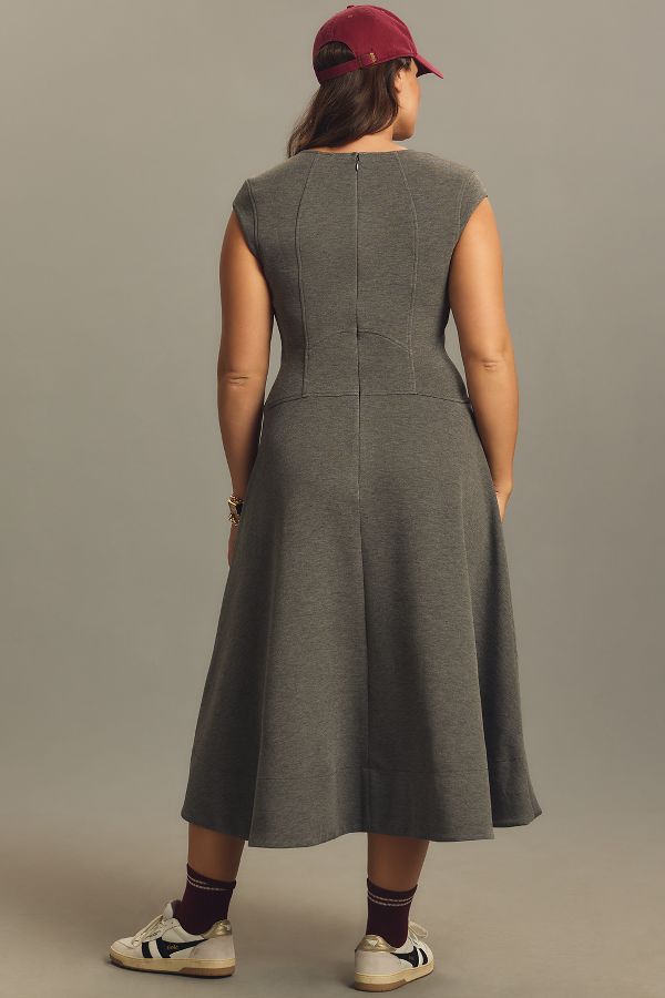 Slide View: 7: By Anthropologie Heathered Sweetheart Scuba Midi Dress