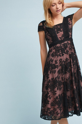 anthropologie black lace dress