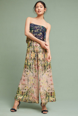 anthropologie green jumpsuit