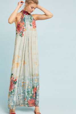 anthropologie white maxi dress