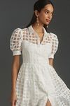 Thumbnail View 3: English Factory Organza Short-Sleeve Button-Front Midi Dress