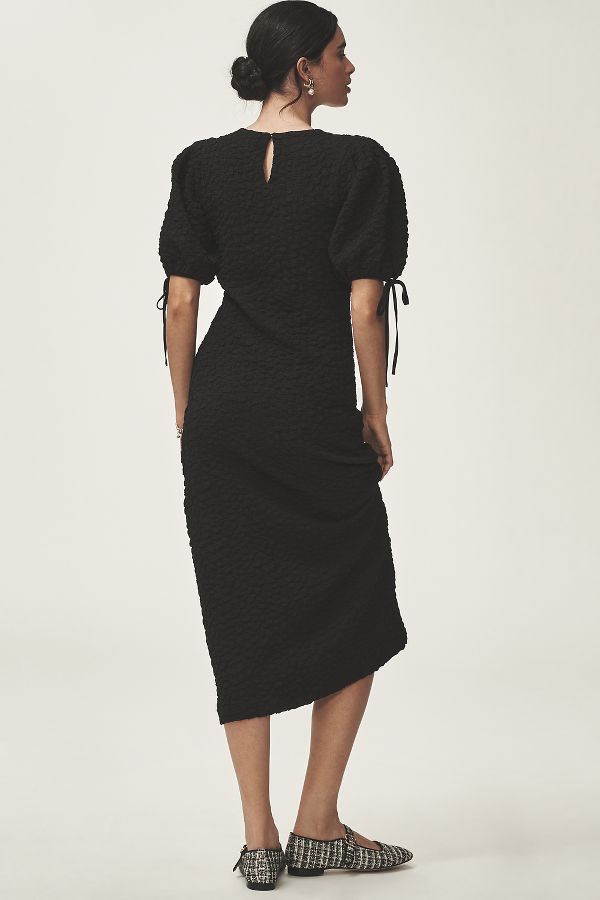 Slide View: 2: English Factory Short-Sleeve Textured Midi Dress