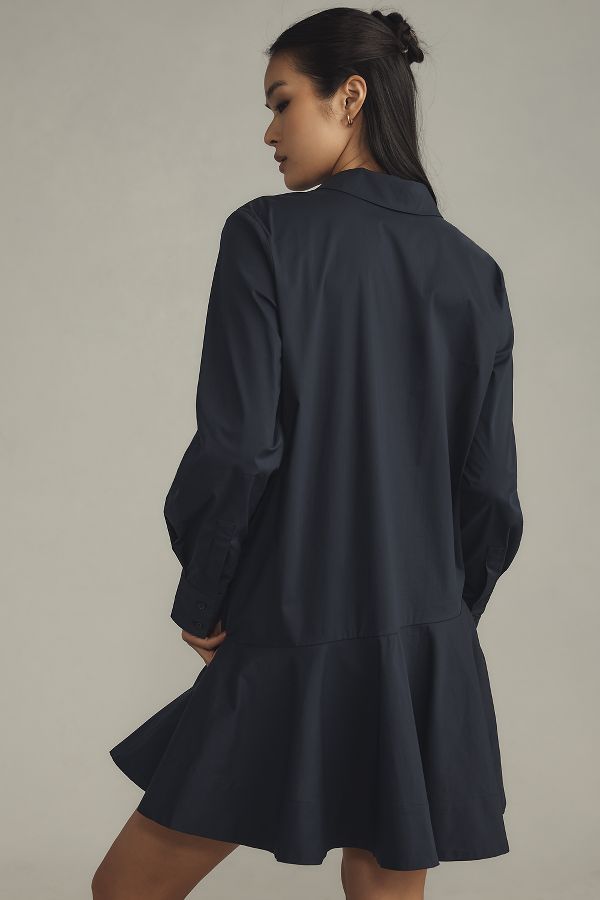 Slide View: 2: English Factory Long-Sleeve A-Line Mini Shirt Dress