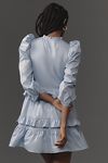 Thumbnail View 2: English Factory Puff-Sleeve Smocked Ruffled Mini Dress