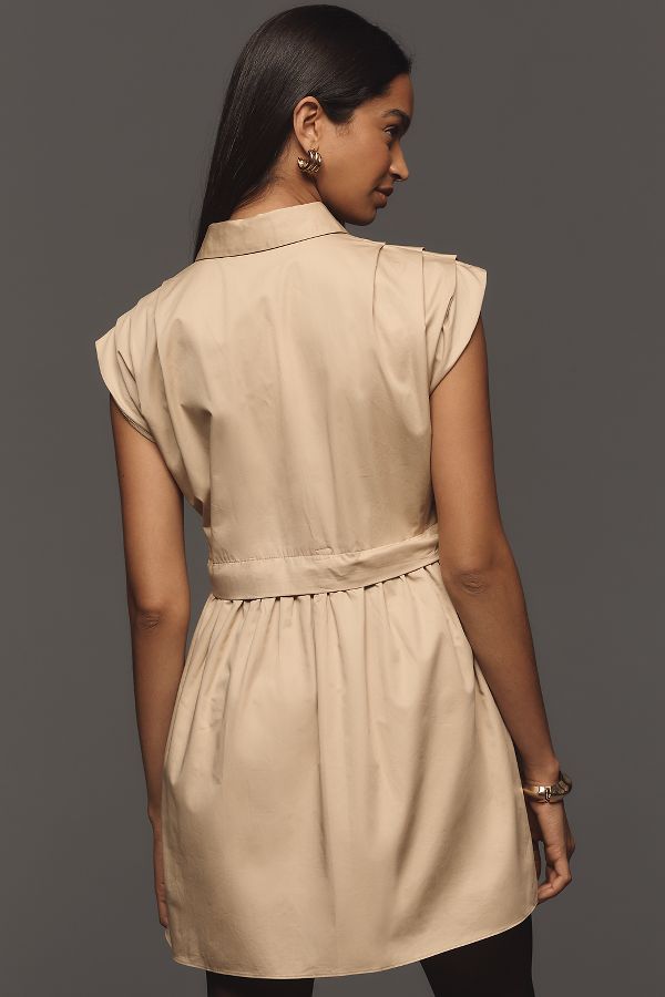 Slide View: 3: English Factory Sleeveless A-Line Mini Shirt Dress