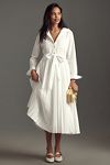 Thumbnail View 1: English Factory Long-Sleeve Pleated A-Line Midi Shirt Dress