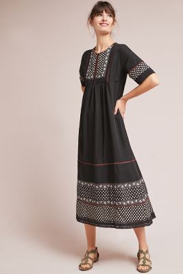 anthropologie peasant dress