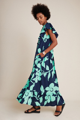 anthropologie floral maxi dress