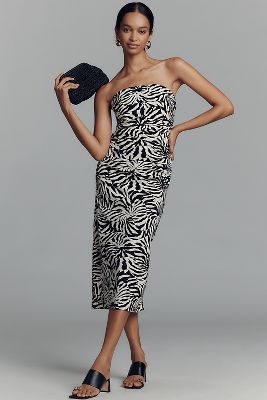 The Soleil Slim Strapless Ruched Dress