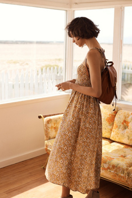 anthropologie floral maxi dress