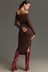 Thumbnail View 2: ASTR The Label Jada Long-Sleeve Off-The-Shoulder Slim Midi Dress