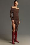 Thumbnail View 1: ASTR The Label Jada Long-Sleeve Off-The-Shoulder Slim Midi Dress