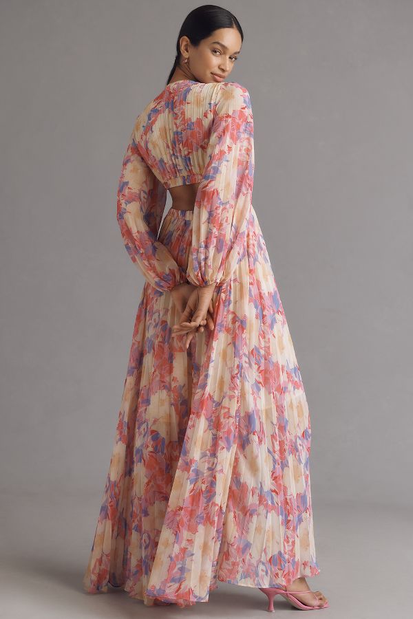 Slide View: 2: ASTR The Label Revery Long-Sleeve Cutout Maxi Dress