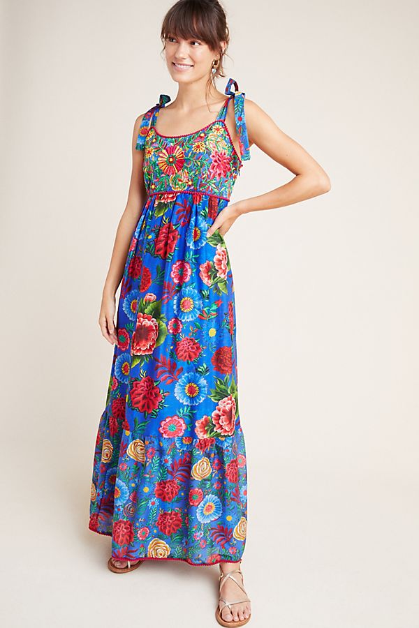 Slide View: 1: Cirque Embroidered Maxi Dress