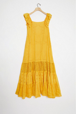 anthropologie yellow dress