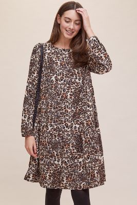 anthropologie leopard dress